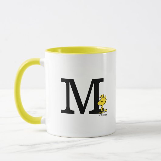 Mug PEANUTS | Bois | Monogramme M (Gauche)