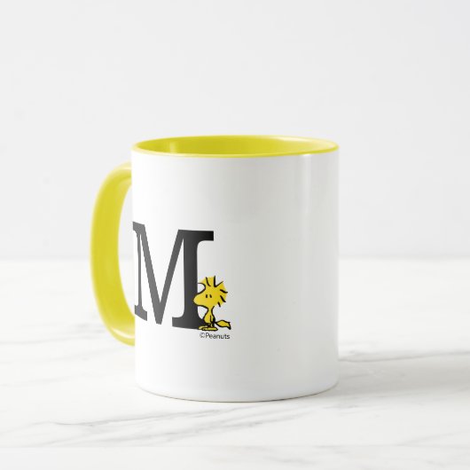 Mug PEANUTS | Bois | Monogramme M (Devant gauche)