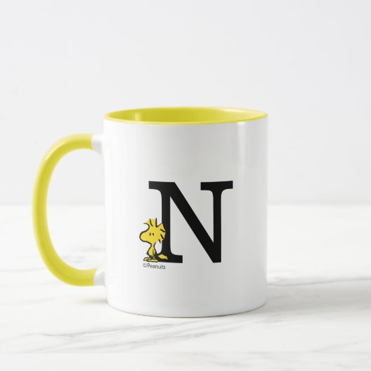 Mug PEANUTS | Bois | Monogramme N (Gauche)