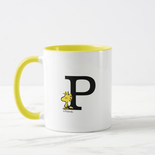Mug PEANUTS | Bois | Monogramme P (Gauche)
