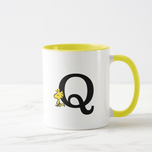 Mug PEANUTS | Bois | Monogramme Q (Droite)