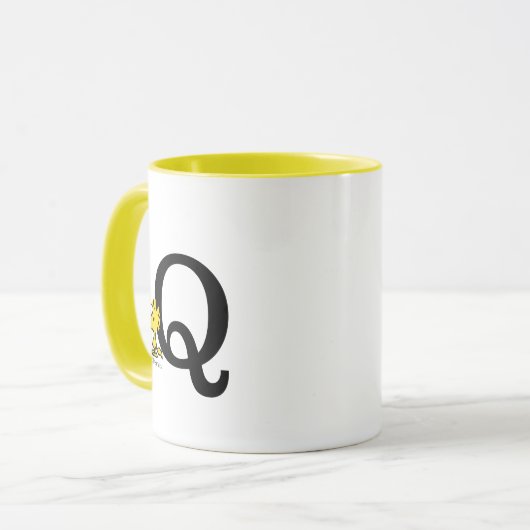 Mug PEANUTS | Bois | Monogramme Q (Devant gauche)