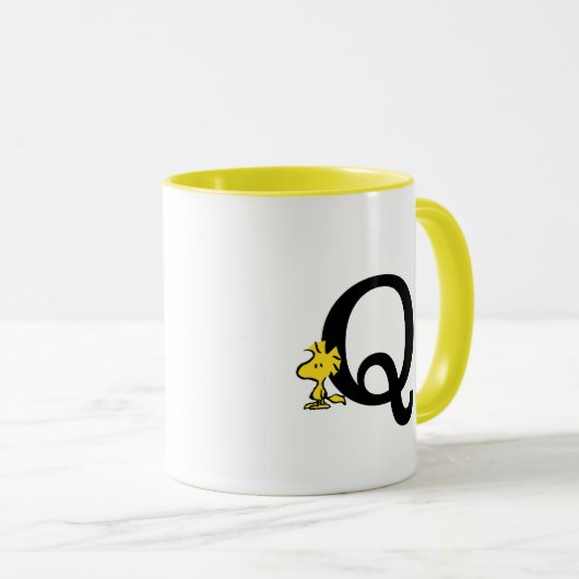 Mug PEANUTS | Bois | Monogramme Q (Devant droit)