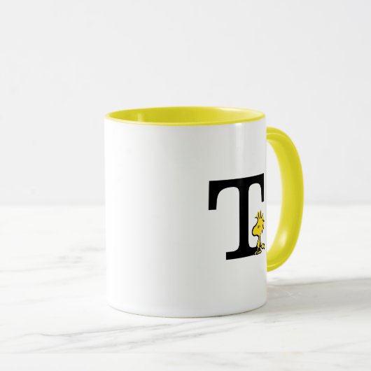 Mug PEANUTS | Bois | Monogramme T (Devant droit)
