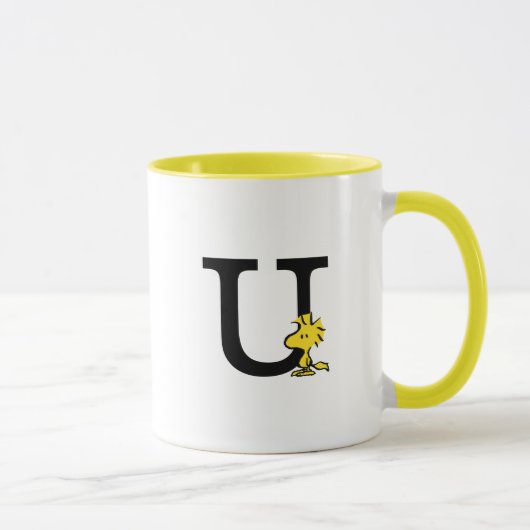Mug PEANUTS | Bois | Monogramme U (Droite)