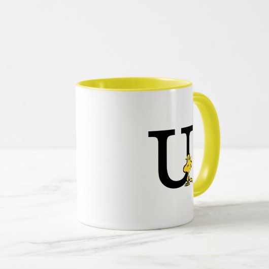 Mug PEANUTS | Bois | Monogramme U (Devant droit)