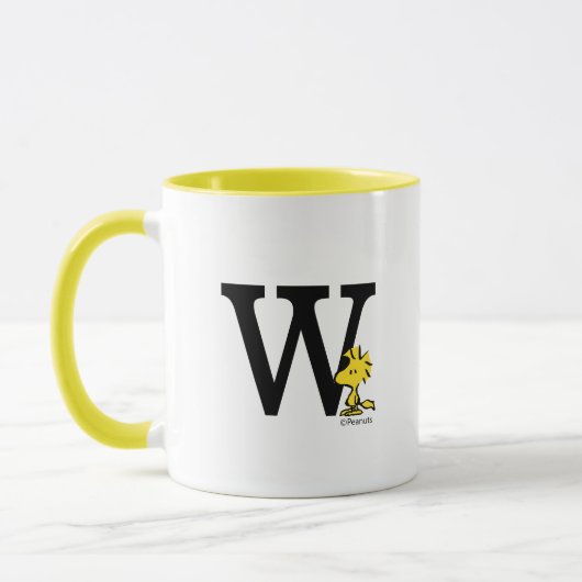 Mug PEANUTS | Bois | Monogramme W (Gauche)