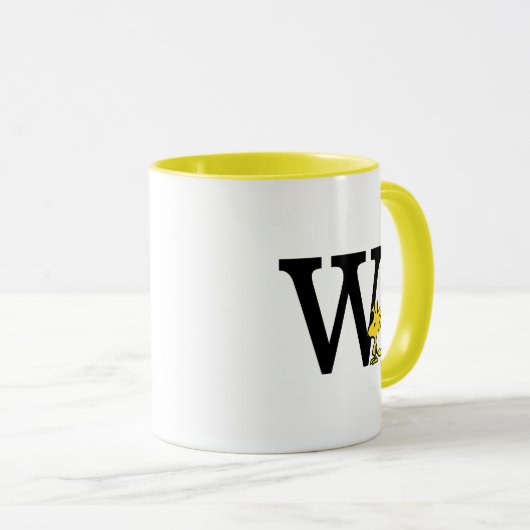 Mug PEANUTS | Bois | Monogramme W (Devant droit)