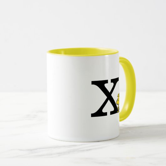 Mug PEANUTS | Bois | Monogramme X (Devant droit)