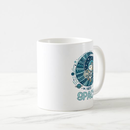 Mug Peanuts | Snoopy Astronaut “I Need Space” (Devant droit)