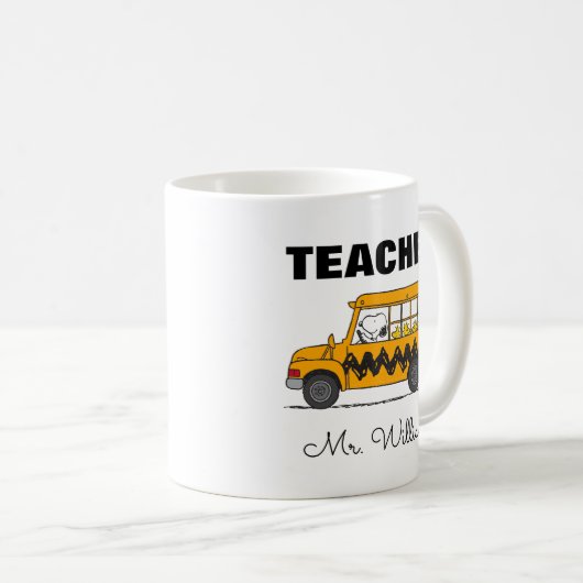Mug Peanuts | Snoopy Bus Driver Teacher (Devant droit)