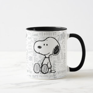 Mug PEANUTS Snoopy en bandes dessinées noir et blanc