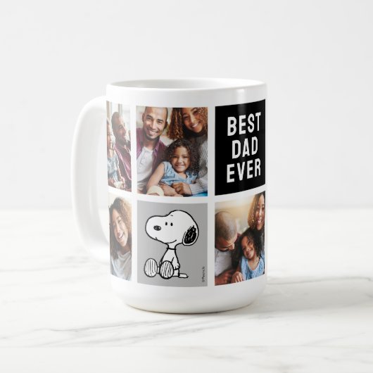 Mug PEANUTS | Snoopy - Meilleur Papa Photo Collage (Devant gauche)