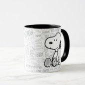 Mug PEANUTS | Snoopy on Black White Comics (Devant droit)