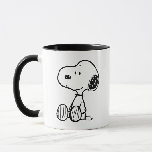 Mug PEANUTS | Snoopy on Black White Comics (Gauche)