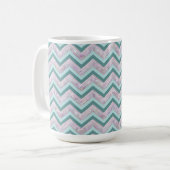 Mug Pearl Floral Turquoise ZigZag Motif (Devant gauche)