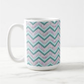 Mug Pearl Floral Turquoise ZigZag Motif (Gauche)