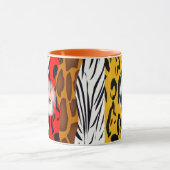 Mug Peau animale funky coloré Motif personnalisé (Centre)