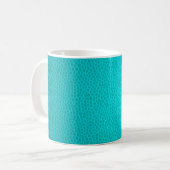Mug peau en cuir turquoise texture peau (Devant gauche)