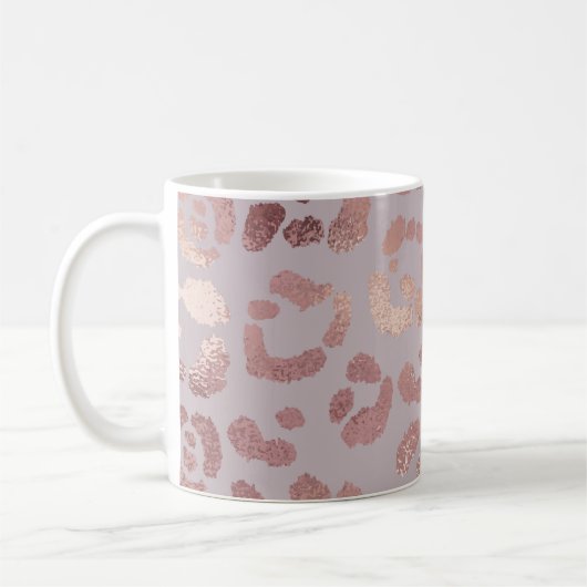 Mug Peau léopard : élégance or rose. (Gauche)