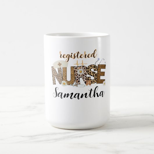 Mug Peau léopard moderne Infirmière Brown (Centre)