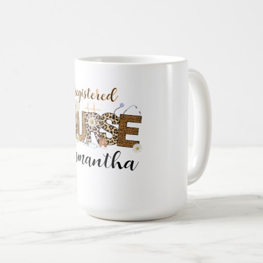 Mug Peau léopard moderne Infirmière Brown (Devant droit)