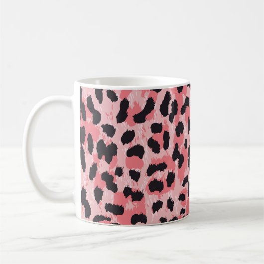 Mug Peau léopard : texture vintage et transparente (Gauche)
