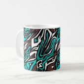 Mug Peau zèbre abstrait sans couture cuir bleu moderne (Devant gauche)