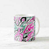 Mug Peau zèbre abstrait sans couture cuir moderne noir (Devant droit)