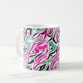 Mug Peau zèbre abstrait sans couture cuir moderne noir (Devant gauche)