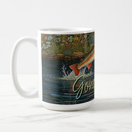 Mug Pêche à la mouche Rustique Pêche à la mouche Pêche (Gauche)