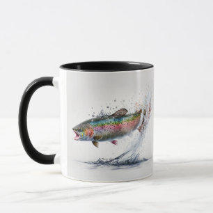 Mug Pêche à la mouche truite arc-en-ciel monogramme