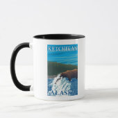 Mug Pêche à l'ours dans la rivière - Ketchikan, Alaska (Gauche)