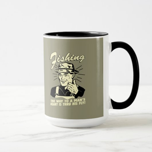 Mug Pêche : À travers sa mouche (Droite)