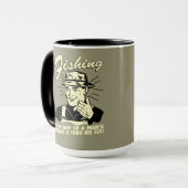 Mug Pêche : À travers sa mouche (Devant gauche)