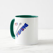 Mug Pêche Amusante Accrochée À La Pêche (Devant gauche)