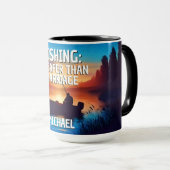 Mug PÊCHE amusante : moins chère que le mariage (Devant droit)