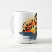 Mug Pêche au Bass Trophy Graphique Lancer plus, stress (Devant gauche)