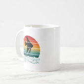 Mug Pêche au coucher du soleil poisson vintage (Devant gauche)