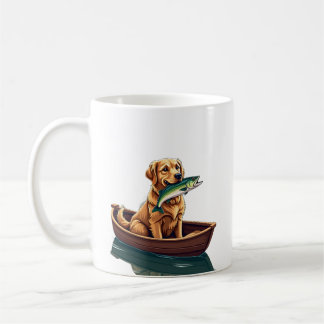 Mug Pêche au Retriever Doré Rétro - Chien Passionné de
