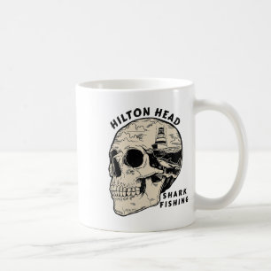 Mug Pêche aux requins sur la plage de l'île de Hilton 