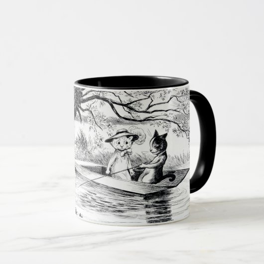 Mug Pêche avec Lover, Louis Wain (Devant droit)