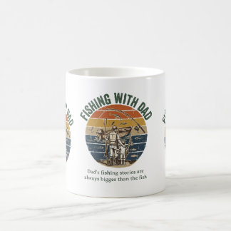 Mug Pêche avec papa vintage, design rétro