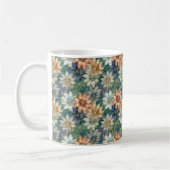 Mug Pêche Bleu Blanc Vert Floral (Gauche)