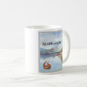 Mug Pêche-cadeau à la retraite à l'aquarelle du lac (Devant droit)