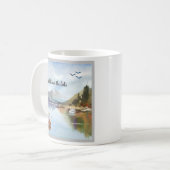 Mug Pêche-cadeau à la retraite à l'aquarelle du lac (Devant gauche)