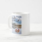 Mug Pêche-cadeau à la retraite à l'aquarelle du lac (Devant gauche)