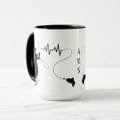Mug Pêche Camion de truite à battement de coeur Pêche  (Devant gauche)