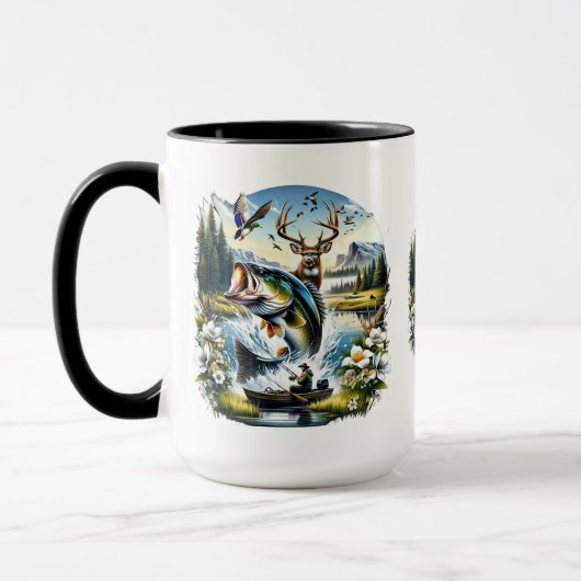 Mug Pêche, Cerf, Chasse au Canard (Gauche)