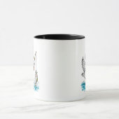 Mug Pêche de mouette avec canne à pêche en eau peu pro (Centre)